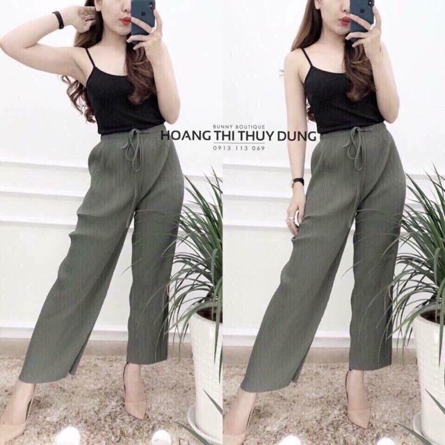 Quần Ống Rộng Xếp Ly