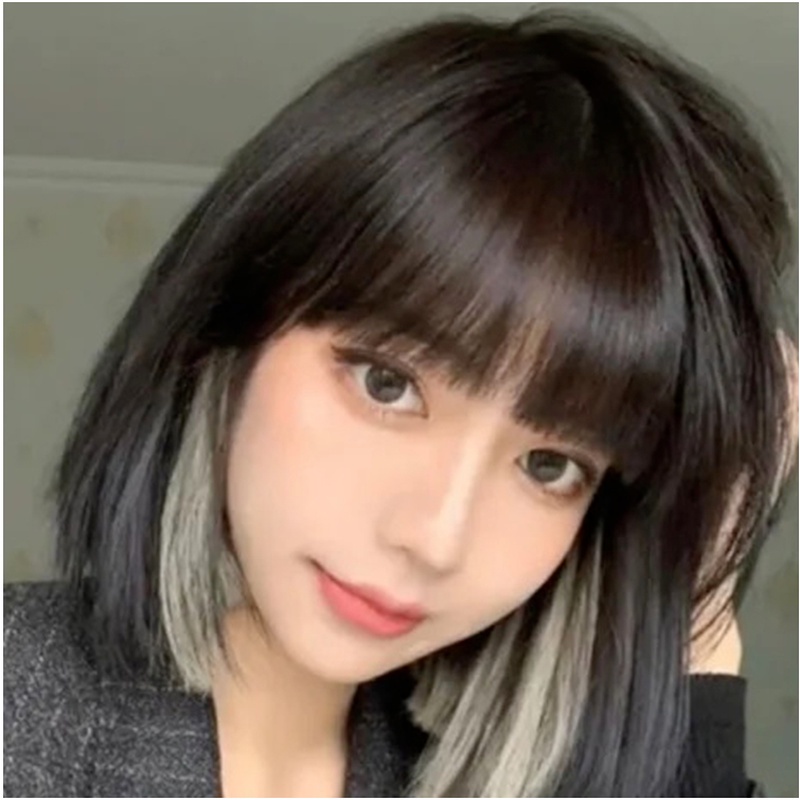 Tép tóc giả thẳng nhiều màu sắc tùy chọn phong cách Hàn Quốc thời trang