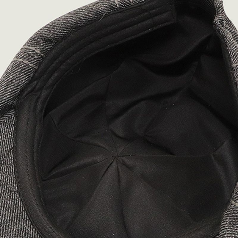 Mũ Beret Vải Len 8 Tấm Họa Tiết Kẻ Sọc Phong Cách Vintage Dành Cho Nam Nữ