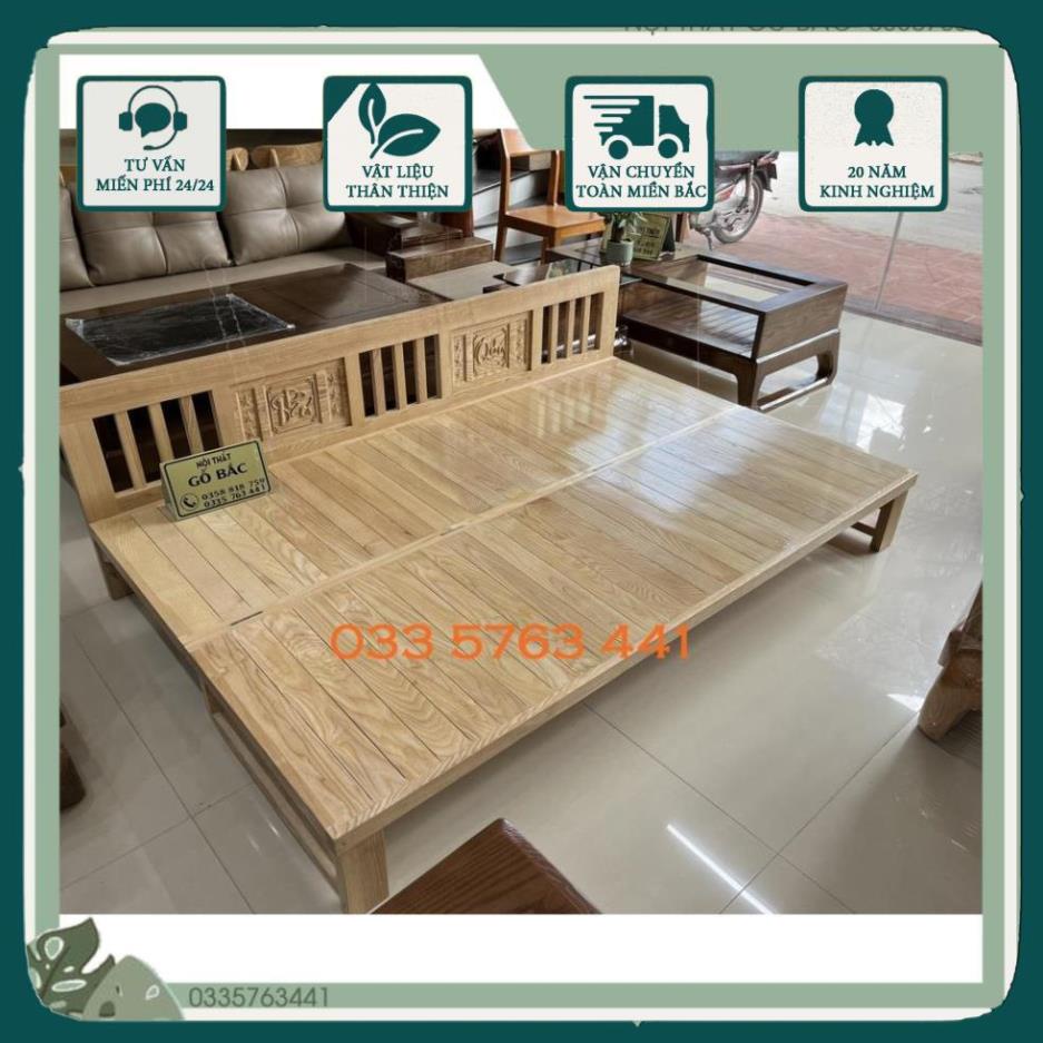 HÀNG CHÍNH HÃNG- sofa bed gỗ sồi nga 100% kiểu dáng hiện đại gấp ra thành giương 1m2x1m9 @