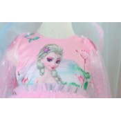Đầm Elsa hồng áo choàng đính ngọc eo