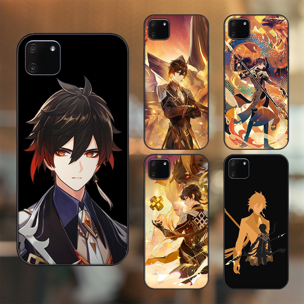 Ốp lưng Realme C11 2020 viền đen in hình Zhongli Genshin Impact