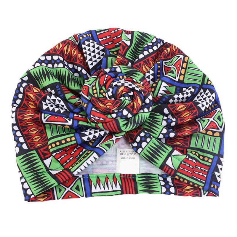 Mũ Turban Thắt Nút Họa Tiết Hoa Phong Cách Dân Tộc Hồi Giáo Cho Bé