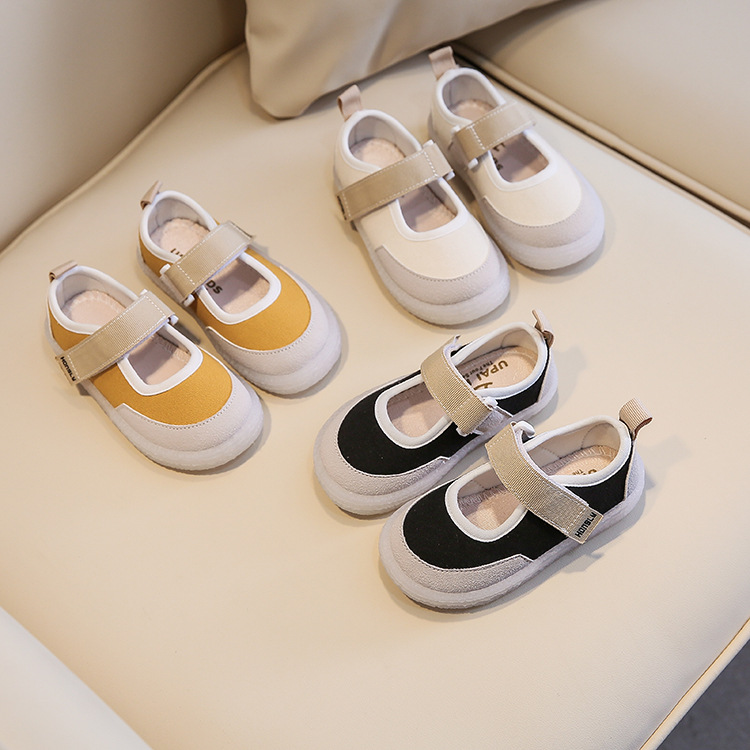 boys and girls canvas shoes 2020 autumn new Korean version of Xiuxie single shoes with sole Korean version of antique shoes flat white shoes doll shoes