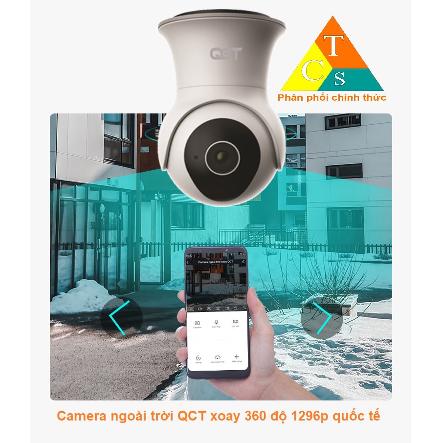 Camera IP ngoài trời QCT Outdoor 1296p gen2 Quốc Tế tích hợp bộ nhớ 64g