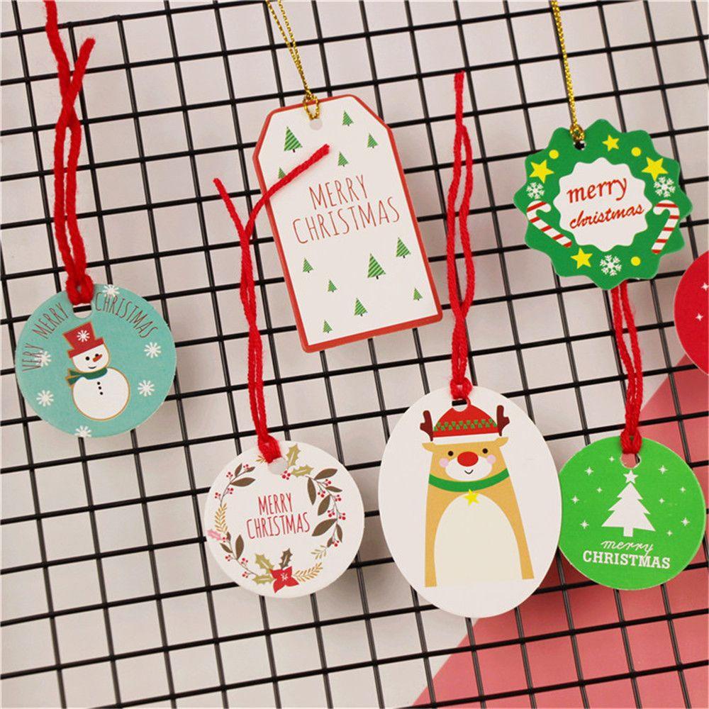 50 Nhãn Dán Trang Trí Hộp Quà Giáng Sinh Bằng Giấy Hình Ngôi Sao &amp; Ông Già Noel