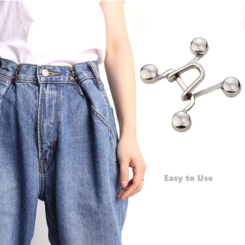 Nút bấm điều chỉnh quần jean WE FLOWER thiết kế không đường may