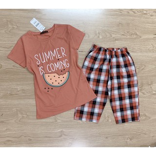 Bộ mặc nhà cotton dưa hấu