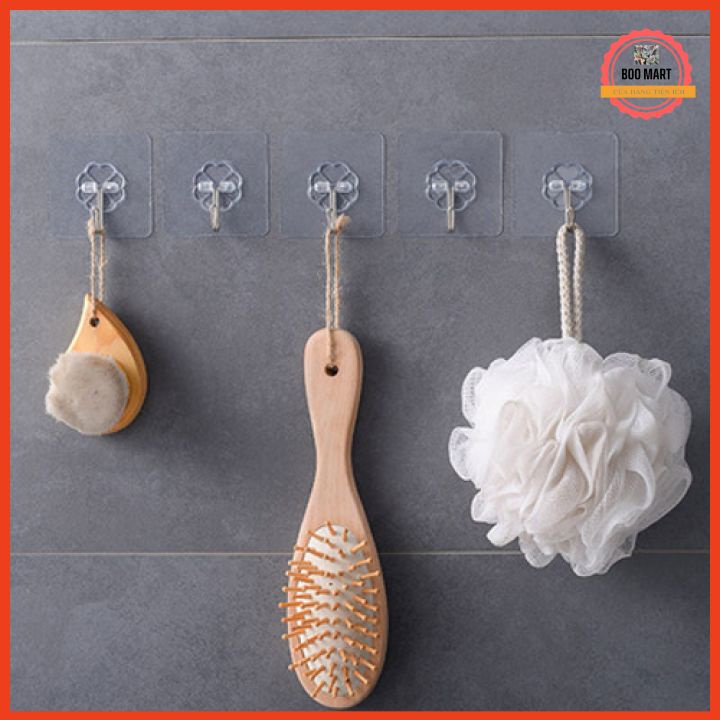Móc dán tường siêu dính chịu lực tốt kích thước móc 6*6-BooMart