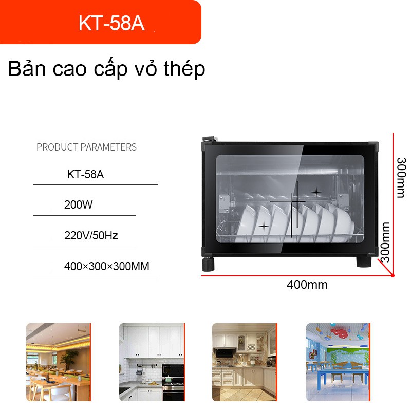 Tủ sấy bát gia đình KT-58A , 200w, 58 lít