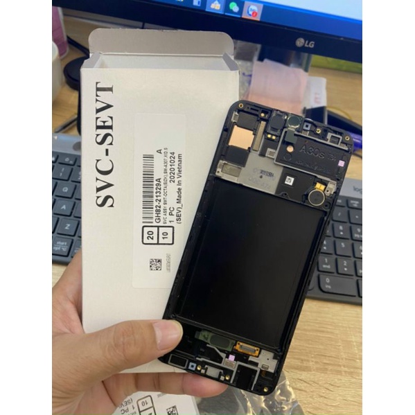 Màn hình samsung a30s zin hảng có khung,Màn Oled 2ic khung bao test đổi trả