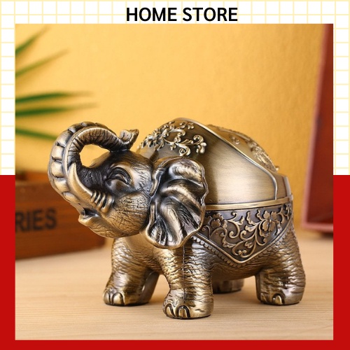 Gạt Tàn Voi Đồng Cổ Điển -|Gạt Tàn Hình Độc Lạ, Phù Hợp Để Trong Phòng Khách, Bàn Làm Việc