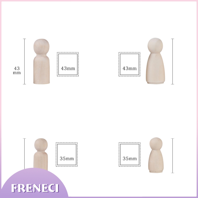 Set 22 Búp Bê Gỗ Tự Nhiên Dạng Chốt Và Hạt Dẻ Trang Trí Sinh Nhật / Đám Cưới DIY