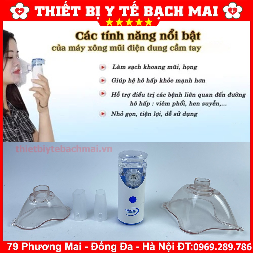 [Giá Tốt] Máy Xông Mũi Họng Khí Dung Cầm Tay - Hàng Chính Hãng Oromi - Sử Dụng Công Nghệ Nhật Bản