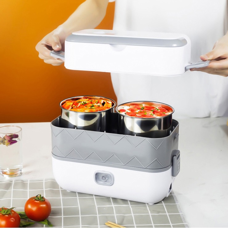 Hộp cơm cắm điện nấu và hâm nóng thức ăn cắm điện thông minh, Nồi cơm điện mini hộp cơm văn phòng cắm điện T18