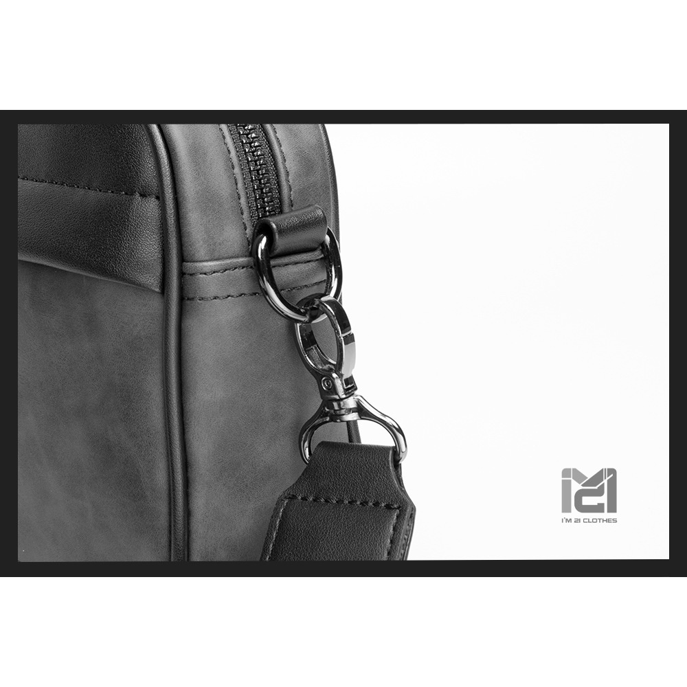 Túi đeo chéo mini unisex nam nữ da cao cấp cá tính thời trang chống nước dây kéo YKK 20 x 15 x 6 cm