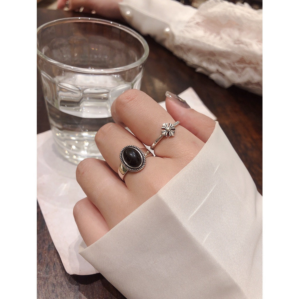 Nhẫn bạc SOFF CLUB S925 - Nhẫn Chrome Heart bông hoa