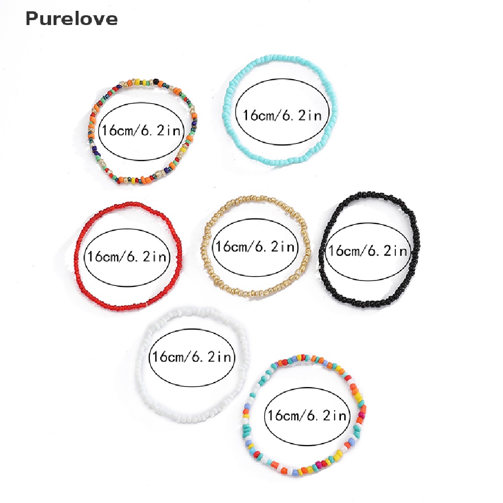 Set 7 Vòng Tay Chuỗi Hạt Nhiều Màu Phong Cách Bohemian