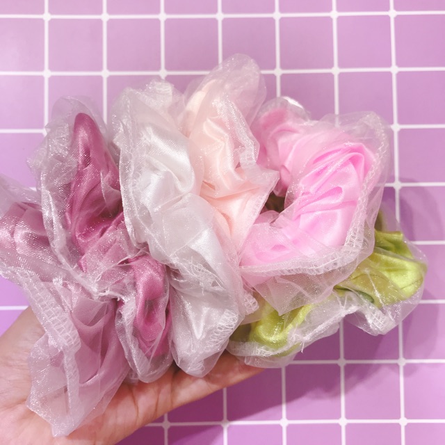 Scrunchies - cột tóc vải 2 lớp cao cấp