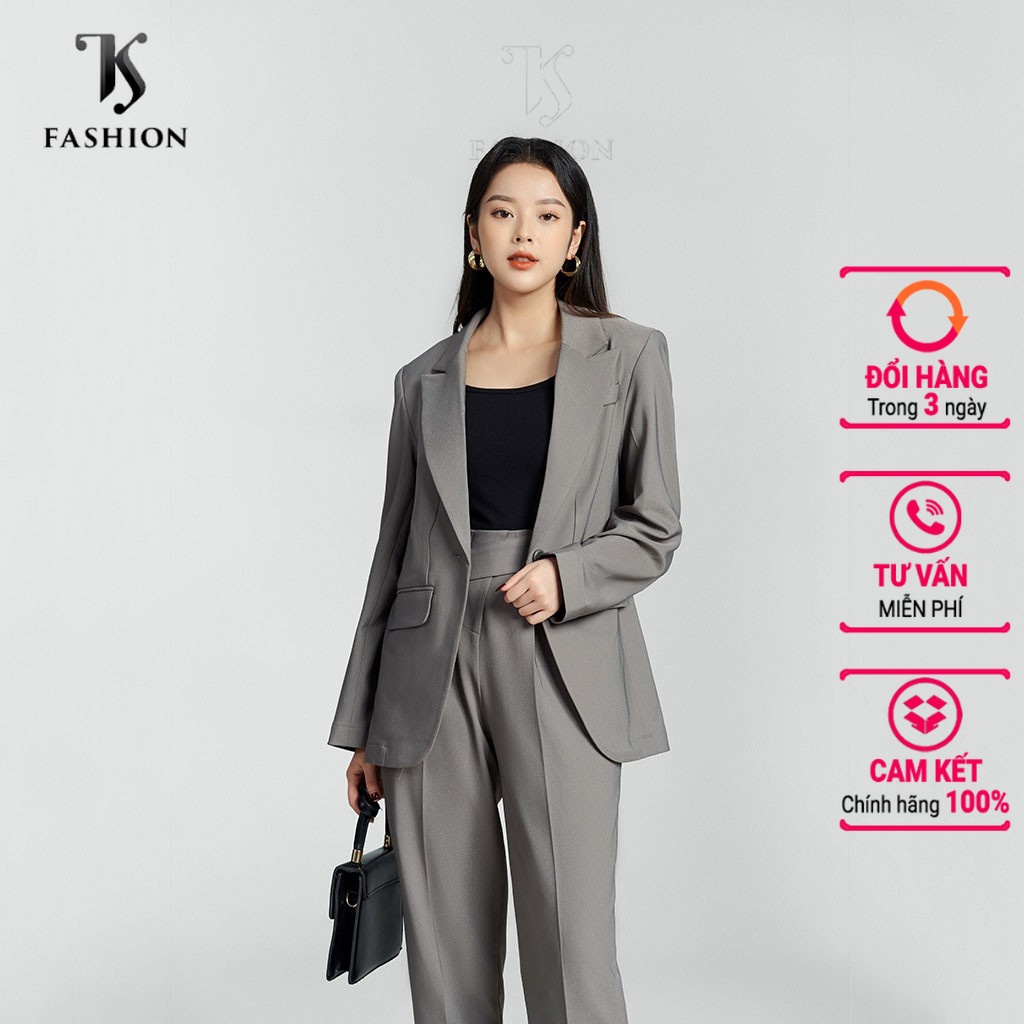 Áo vest blazer form suông, vạt tròn, chất vải dệt Fresco Hàn Quốc mềm mịn, Vest K249, hàng thiết kế cao cấp TK Fashion