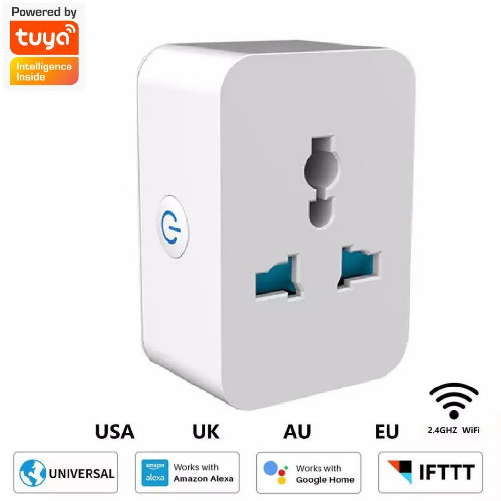 Ổ Cắm Đơn Đa Năng Kết Nối Wifi Tuya, Smartlife -  Hẹn giờ - Giám Sát Điện Năng Tiêu Thụ