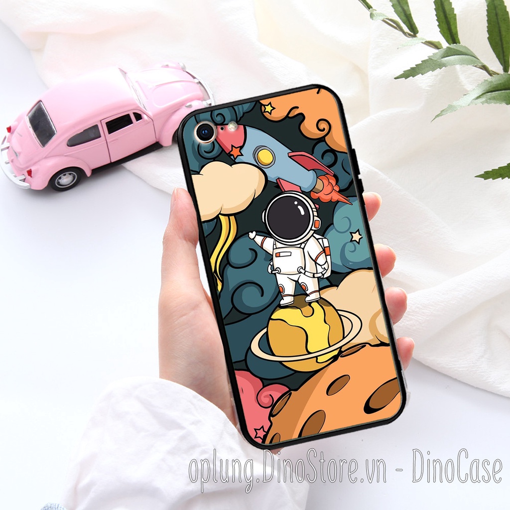 Ốp lưng Iphone 6/6s/6Plus/6sPlus/7G/8G/7Plus/8Plus nhựa viền dẻo hình phi hành gia bảo vệ camera chống bám bẩn.