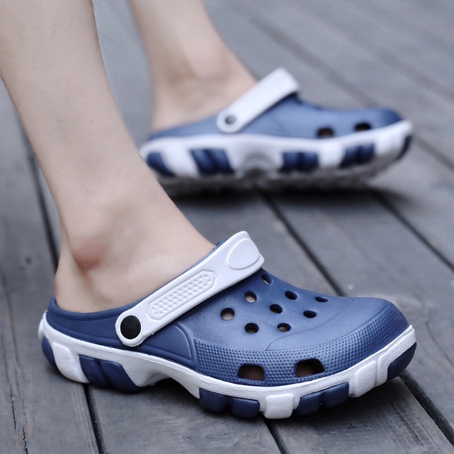 Giày Sandal Nam/ Dép Quai Hậu Bít Đầu PVC Siêu Nhẹ Siêu Êm Chống Thấm Nước Size 39-44 - Lucky Girl shop
