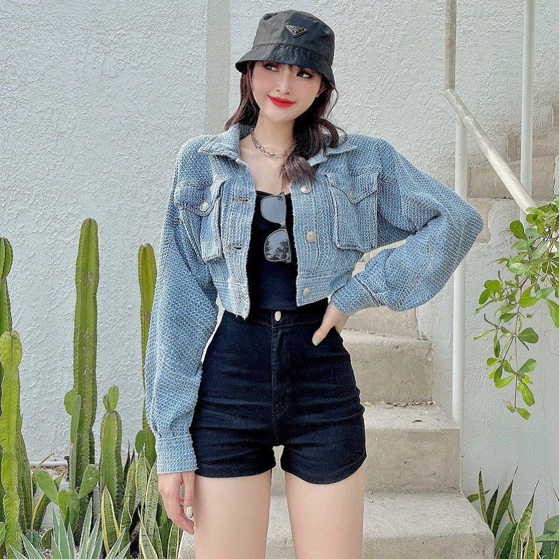 Áo khoác jeans xanh nữ KAYLIN N1498