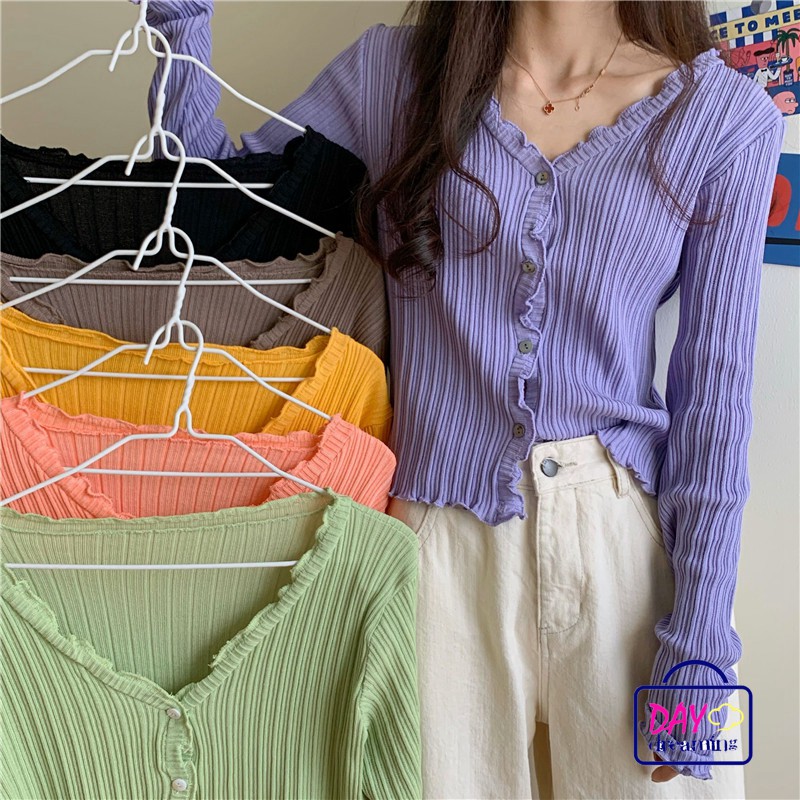 Áo cardigan dệt kim mỏng ôm dáng chống nắng thời trang cho nữ