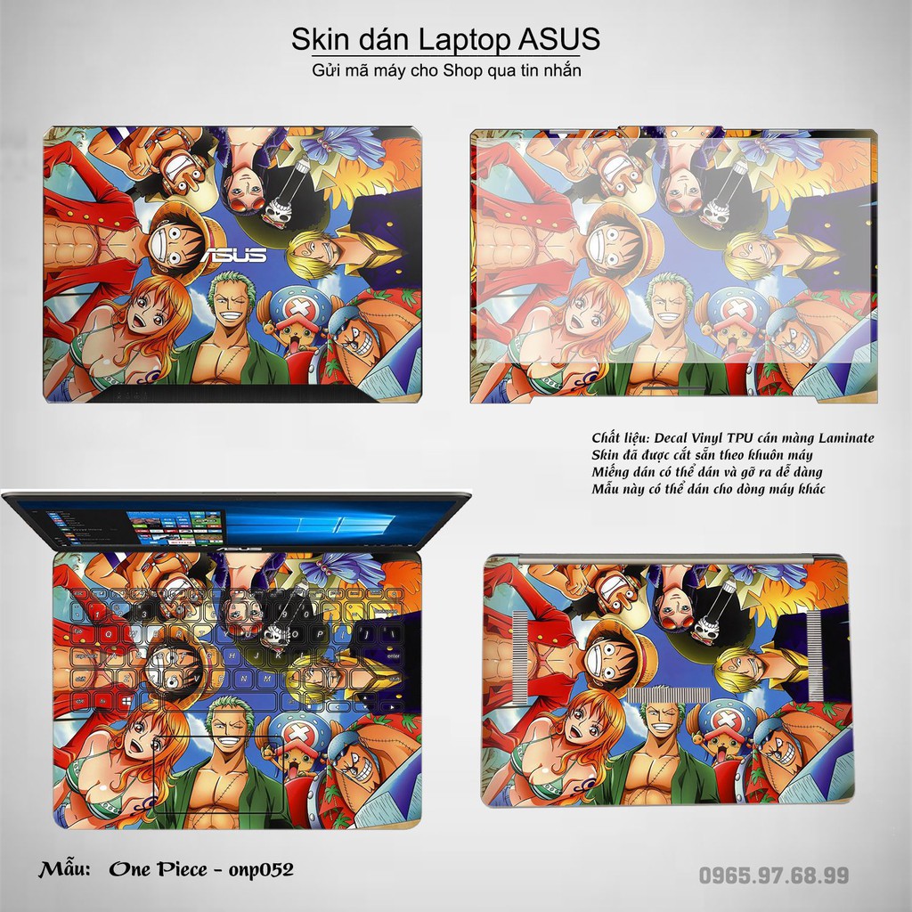 Skin dán Laptop Asus in hình Vua hải tặc (inbox mã máy cho Shop)