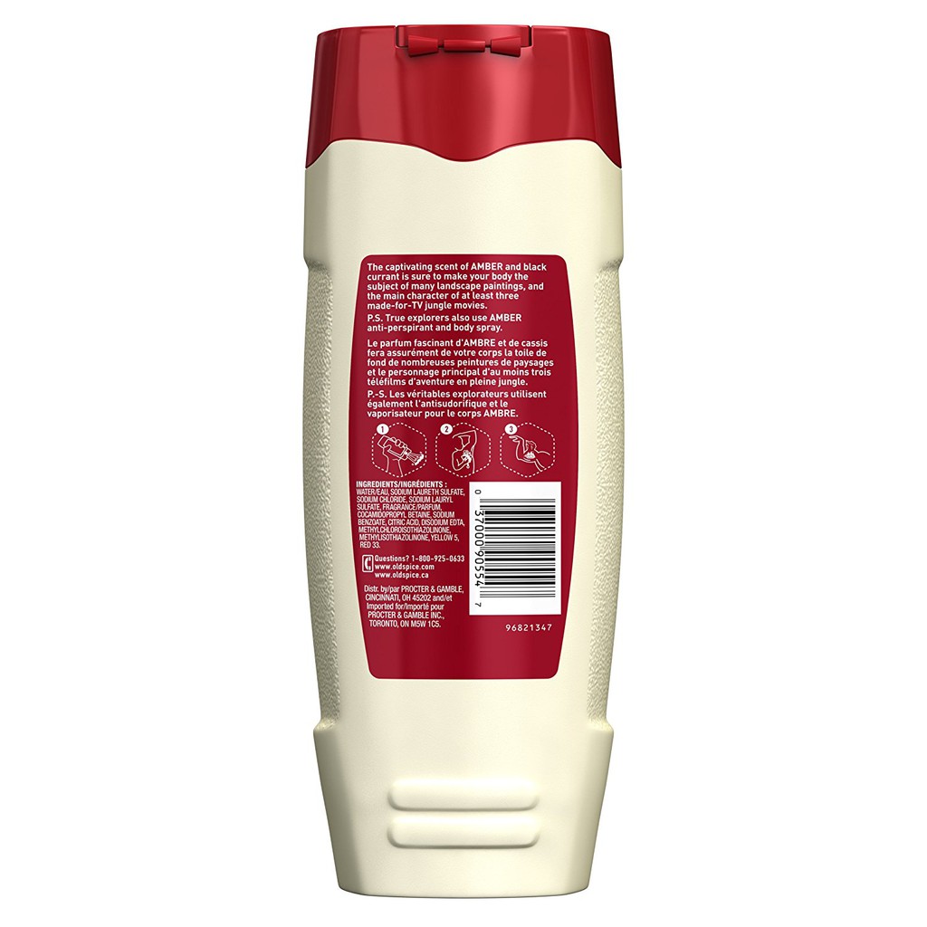 Sữa (gel) tắm nam Old Spice Fresher Collection Amber Scent Men's Body Wash 473ml