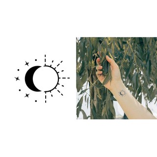 Khuôn hình xăm măt trăng mặt trời