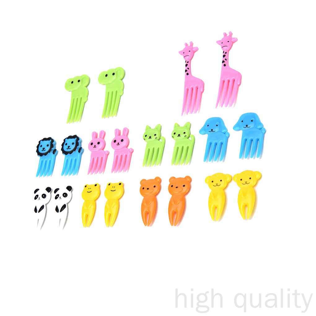 Set 10 Nĩa Ăn Trái Cây Mini Hình Động Vật Đáng Yêu Màu Sắc Ngẫu Nhiên 998