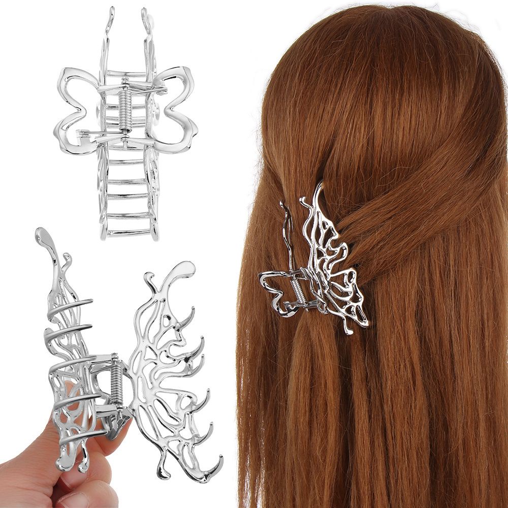 LUOLV Fashion Butterfly Hairpin Elegant Hair Clips Hair Claw All-match Hair Accessories Shark Clip Women Girls Non Slip Ornament Styling Tools