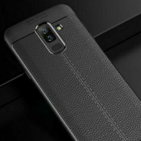 Ốp lưng Samsung Galaxy A8 Plus 2018 silicon giả da, chống sốc Auto Focus