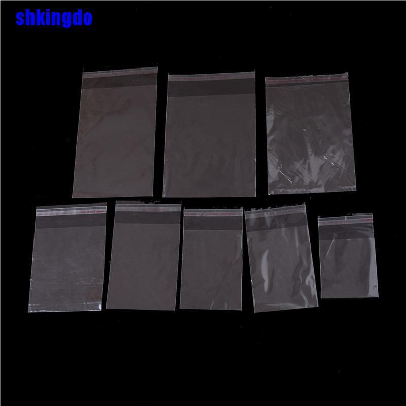 Set 100 túi nhựa đựng trang sức trong suốt tự dính tiện dụng