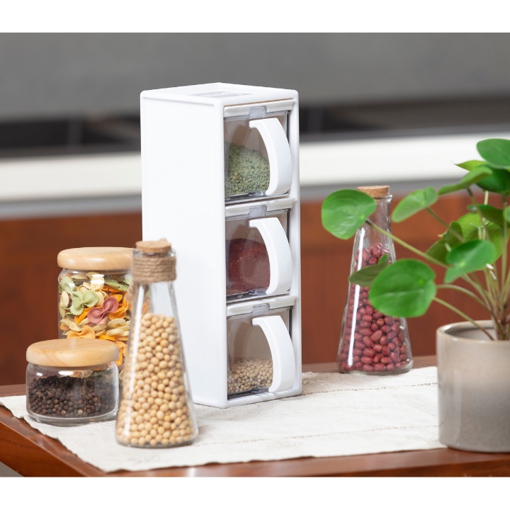 Bộ đựng gia vị nhà bếp, an toàn tuyệt đối Yoko Nhật Bản, đồ dùng nhà bếp cao cấp, an toàn Vapu HCM