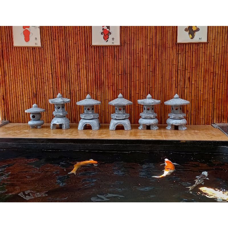 Đèn giả đá hồ koi