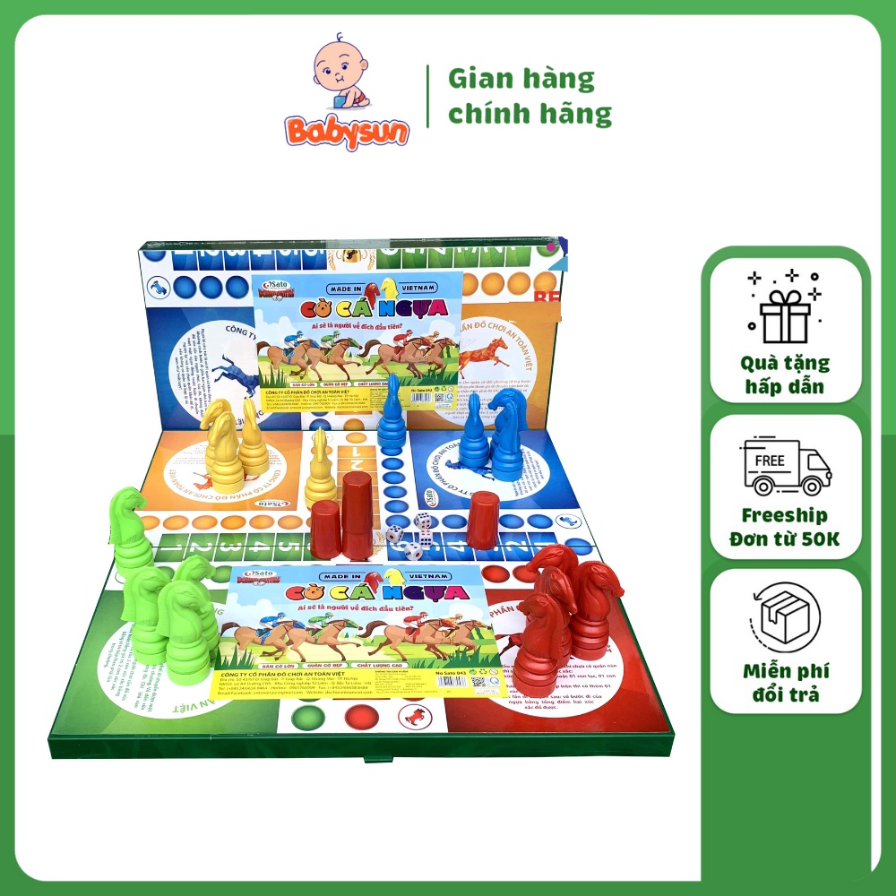 Cờ cá ngựa cỡ lớn cao cấp, đồ chơi phát triển trí tuệ cho trẻ