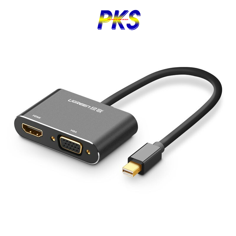 Cáp chuyển Mini Displayport to HDMI và VGA Ugreen 20421 chính hãng (đen)