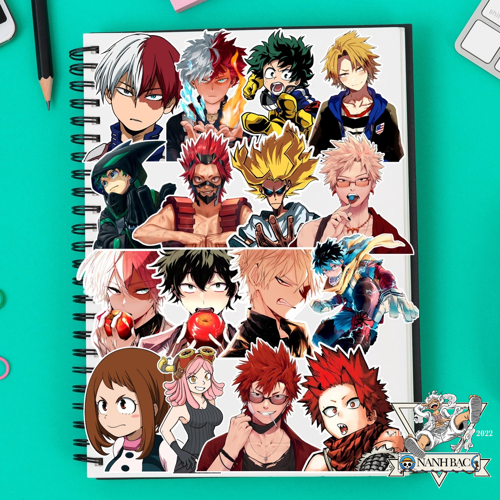 Sticker anime My Hero Academia chống thấm nước,sticker Học viện anh hùng,nhãn dán điện thoại,laptop- NB.003