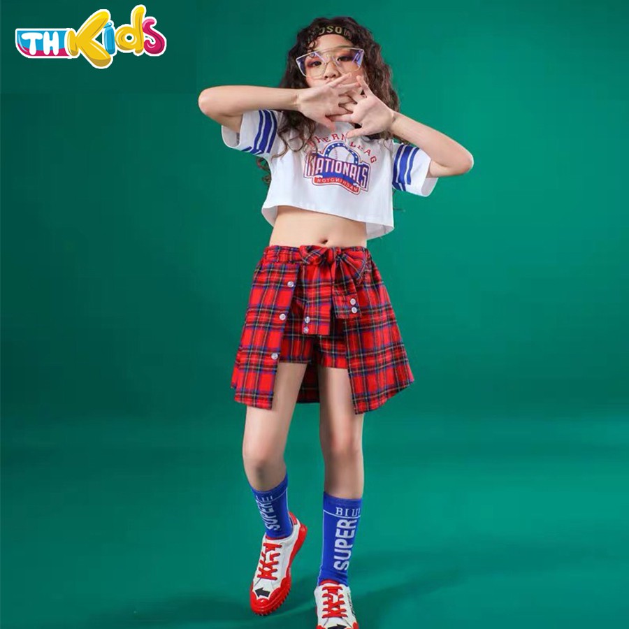 Đồ Nhảy Trẻ Em Mẫu Áo Nationals Tay Ngắn Dáng Croptop