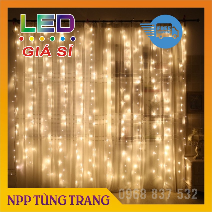 Dây Led mành mưa kích thước 3mx3m, đèn nháy thả mành