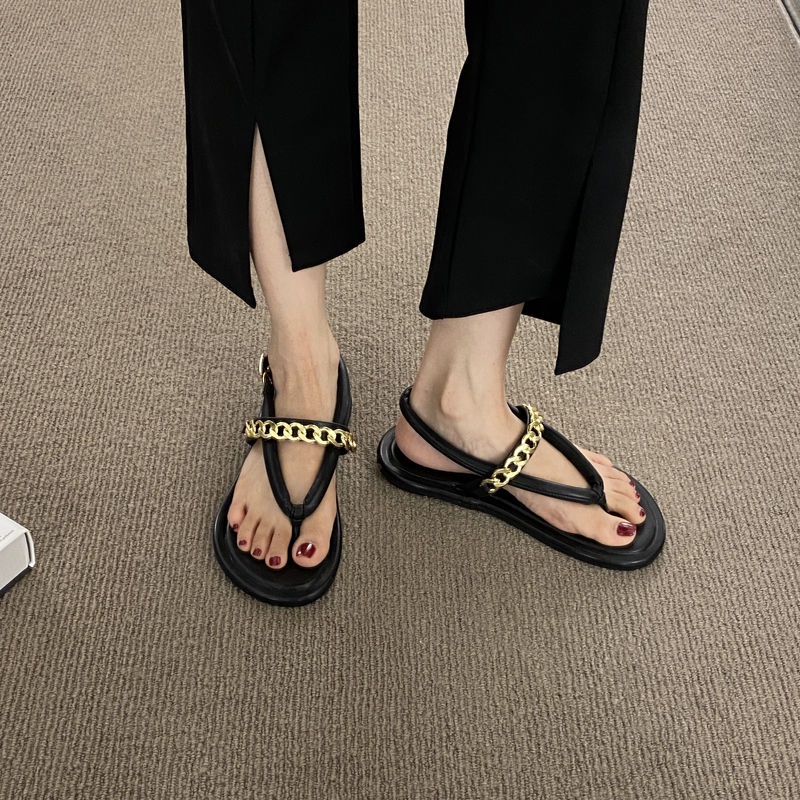 Dép Sandal Xỏ Ngón Đế Bằng Phong Cách Hàn Quốc Cổ Điển Thời Trang Đi Biển