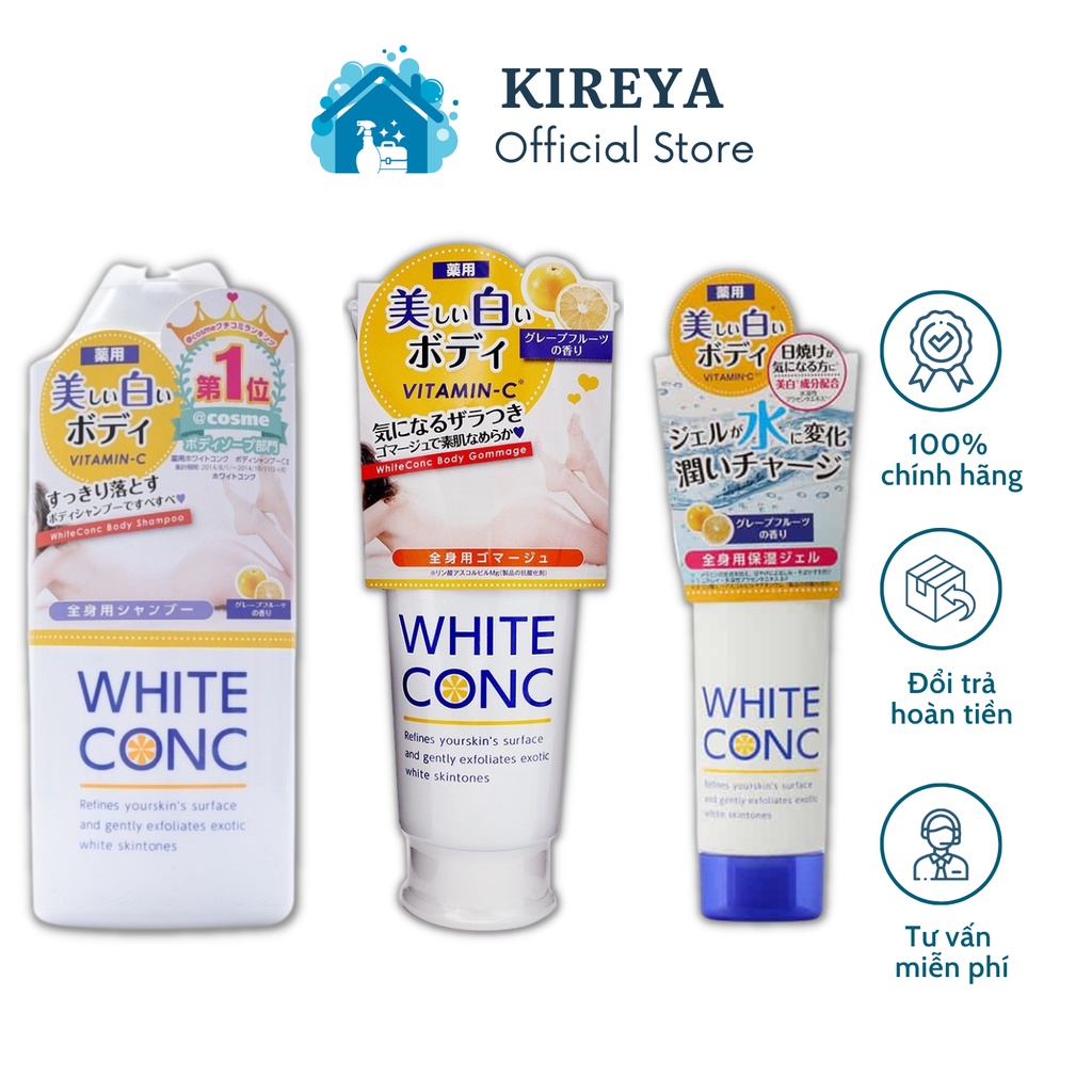 Sữa Tắm WHITE CONC Nhật Bản, Kem Dưỡng Trắng WHITE CONC kireya