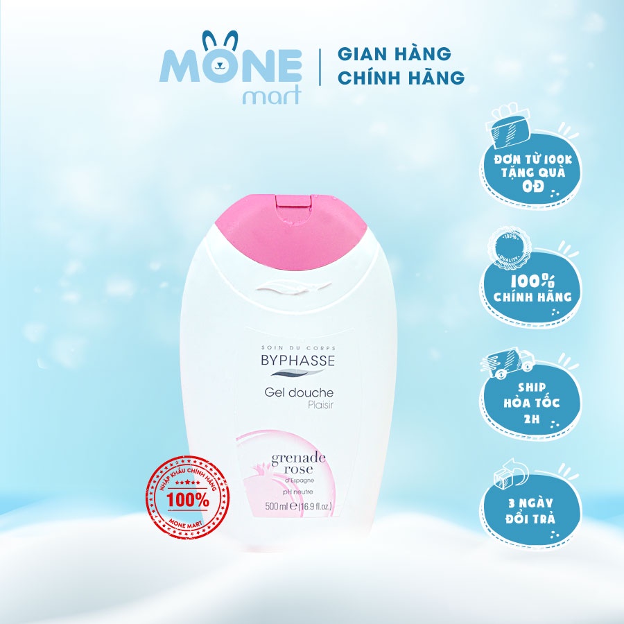 Gel tắm lựu hồng Byphasse 500ml date 31/01/2023