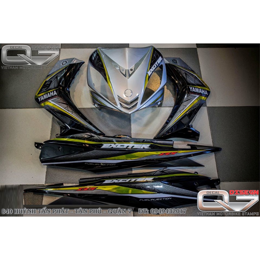 TEM RỜI EXCITER 2010 BẠC ĐEN VÀNG