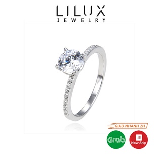 Nhẫn bạc nữ đính đá khối sáng LILUX N005