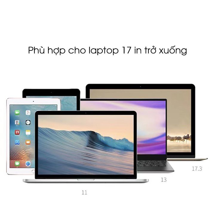 Đế tản nhiệt laptop, giá đỡ máy tính để bàn, có thể gấp gọn,điều chỉnh độ cao tùy ý, tặng kèm túi đựng tiện lợi