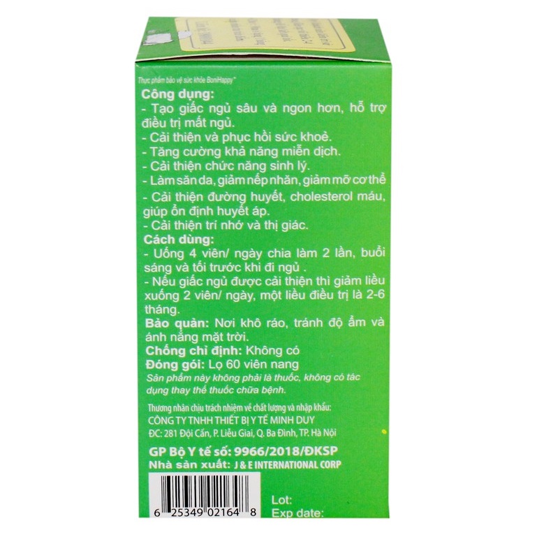 BoniHappy hỗ trợ điều trị cho người bị mất ngủ lâu năm, tạo giấc ngủ sâu và thật hơn.